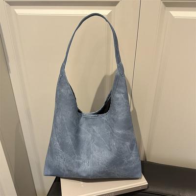 Premium Sense Large Capacity Tote Bag Summer New Fashion Solid Color Casual Versatile Portable Shoulder Armpit Bag