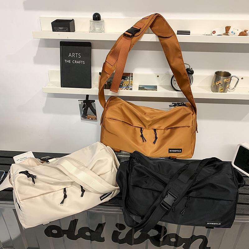 Large Capacity Duffel Bag Solid Color Short Distance Travel Bag Gym Bag Storage Bag