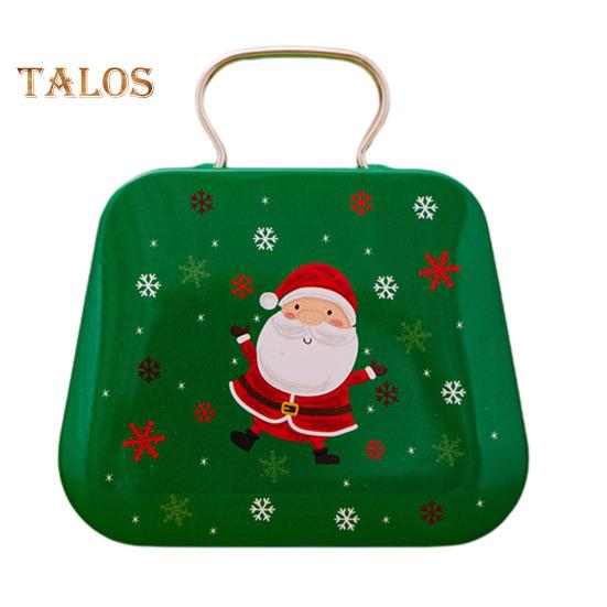 Cutie de bomboane de Crăciun cu mâner Mini Geanta de fier Om de zăpadă Suport gustare Moș Crăciun Favoruri pentru petrecerea de Crăciun Recipient de depozitare pentru dulciuri