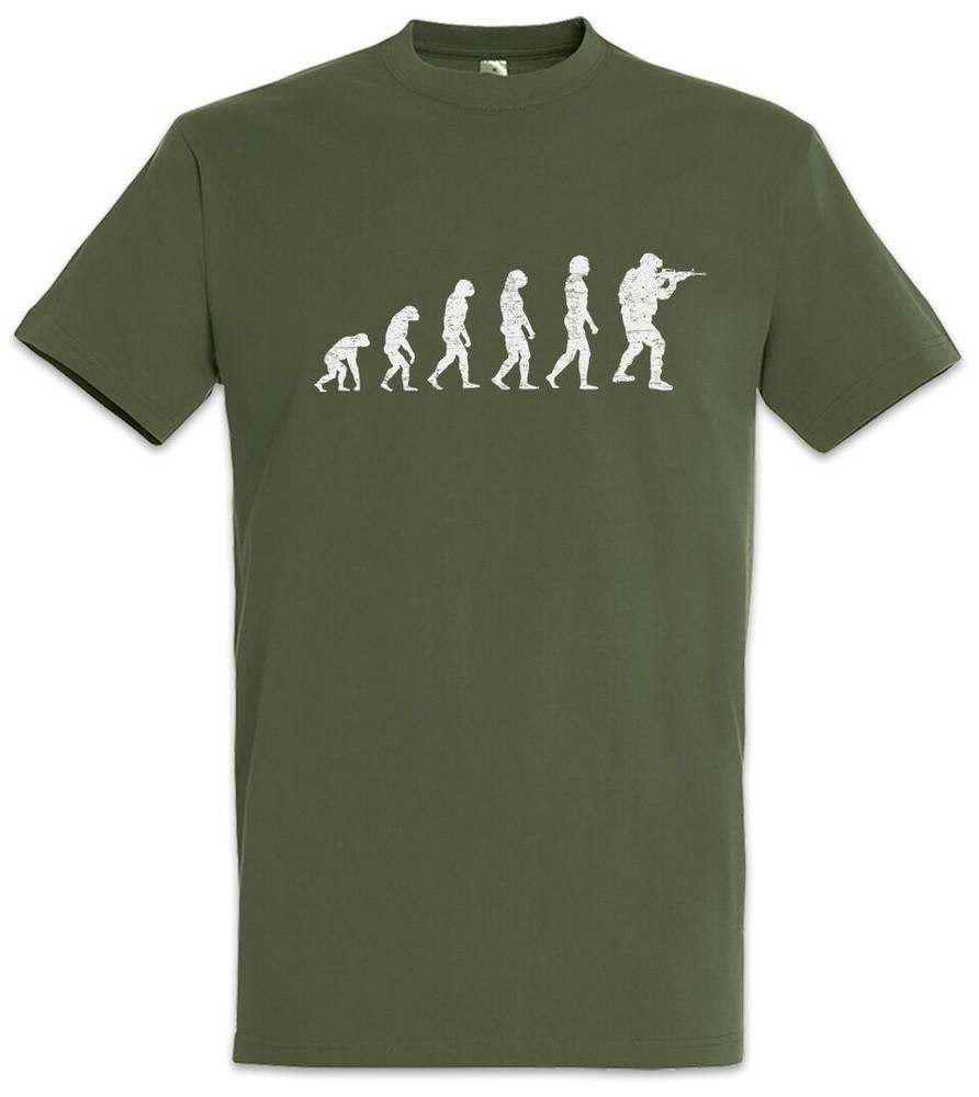 Soldier Evolution T-Shirt Army Human Fun Marine Charles Darwin Choir Shooter
