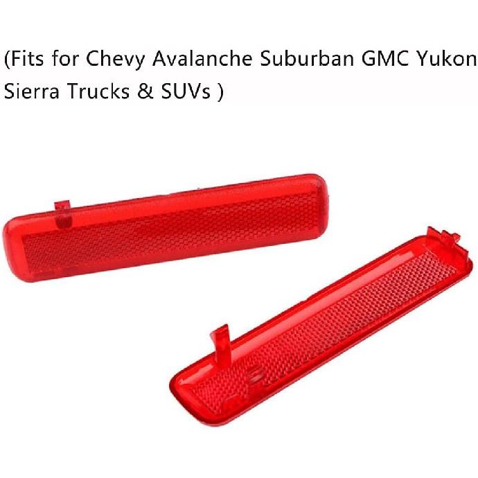 Car Left & Right Door Reflector, Rear Door Trim Panel Reflectors 15183155; 15183156 Fit for 2003-2007 Chevy Avalanche Suburban GMC Yukon Sierra