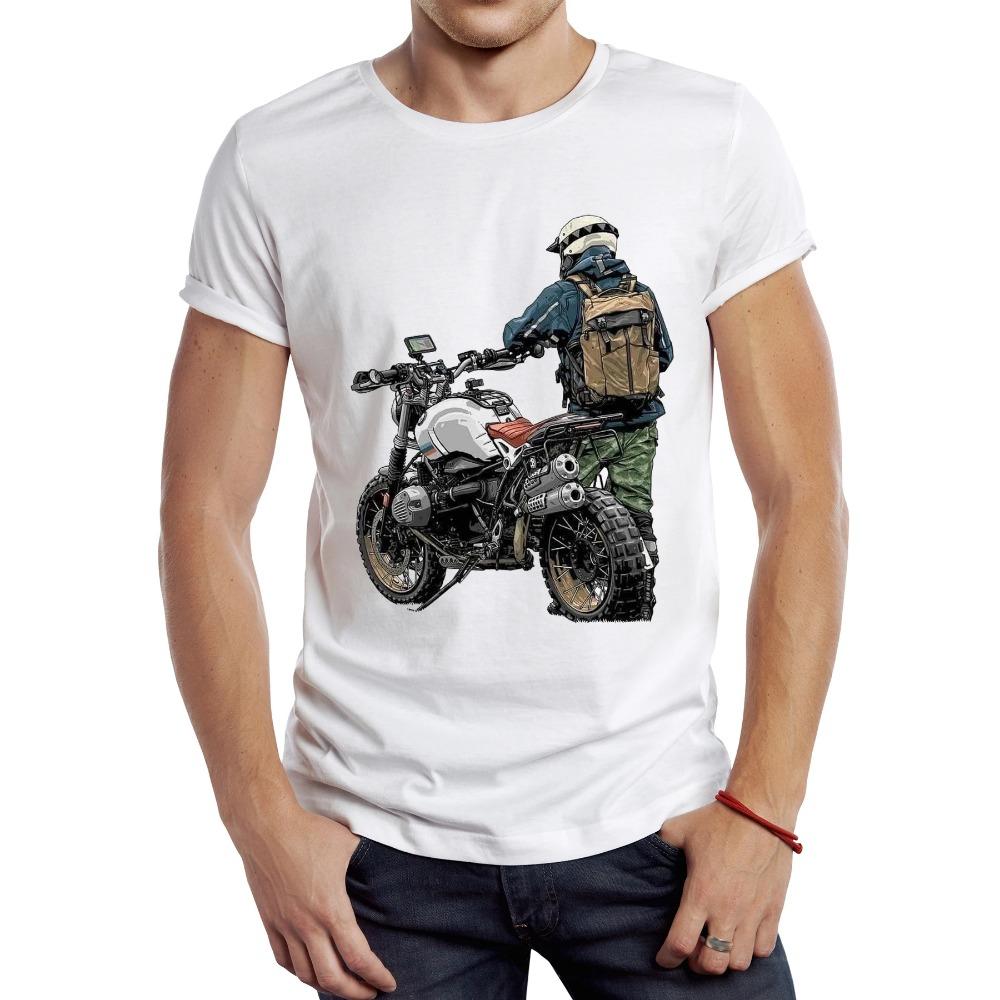 Vintage Dirty Motorcycle Men T Shirt Casual Cool Rider Male Tops Hipster Retro Motocross Printed Tee