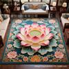 New Chinese Style Carpet Lotus Carpet Anti Slip Easy To Maintain Easy To Clean Floor Mat
