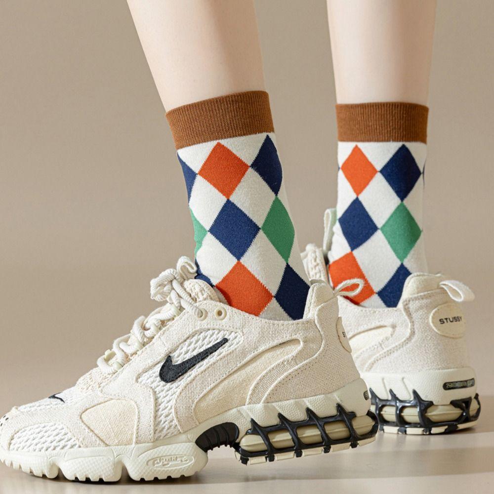 

Harajuku Stripe Socks Korean Style Middle Tube Socks Creative Casual Socks Girls