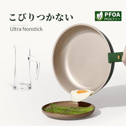 CAROTE Frying Pan Set (9 pieces): Dishwasher safe, induction compatible, gas stove compatible, PFOA and other harmful substances free, 3-layer coating