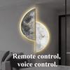 Nordic Wall Clock Minimalist Morden Design Luxury Corner Clocks Voice Controlled Interior Wall Lamp Living Room Decorations