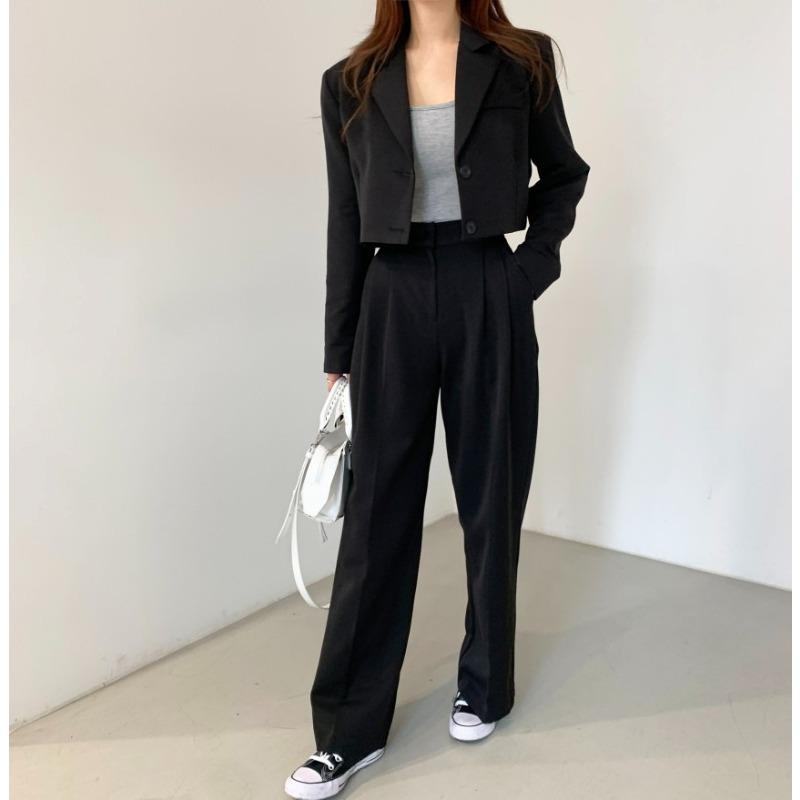 Fashion Autumn Loose Casual Suit Set Two Piece Outfit Blazer and Pants Women Office Wear