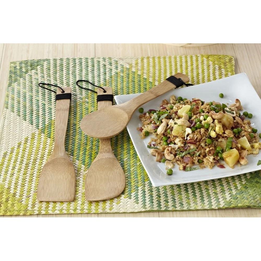 (4 pack  3-Piece Bamboo Kitchen Set
