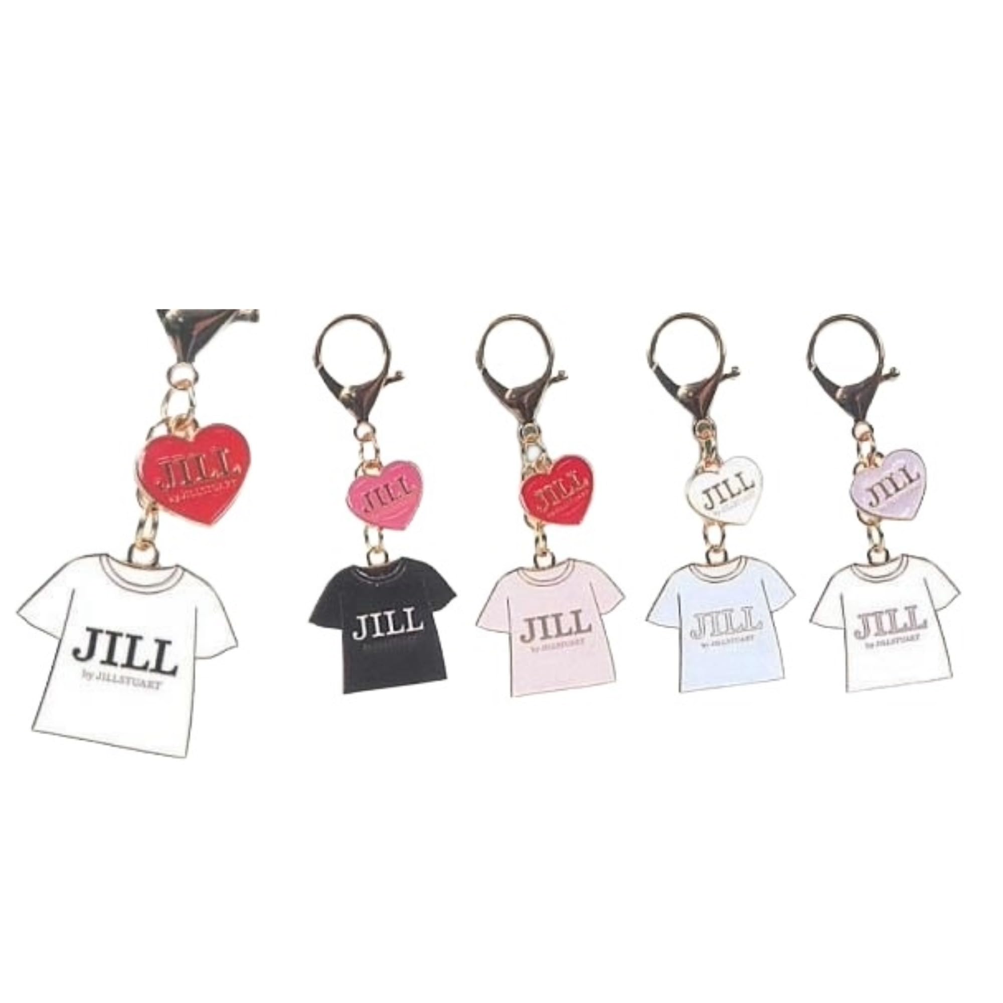 

Toys Spirits JILL by JILL STUART Logo T-shirt Metal Keychain x 5-piece Set Complete Gachapon Capsule Toy