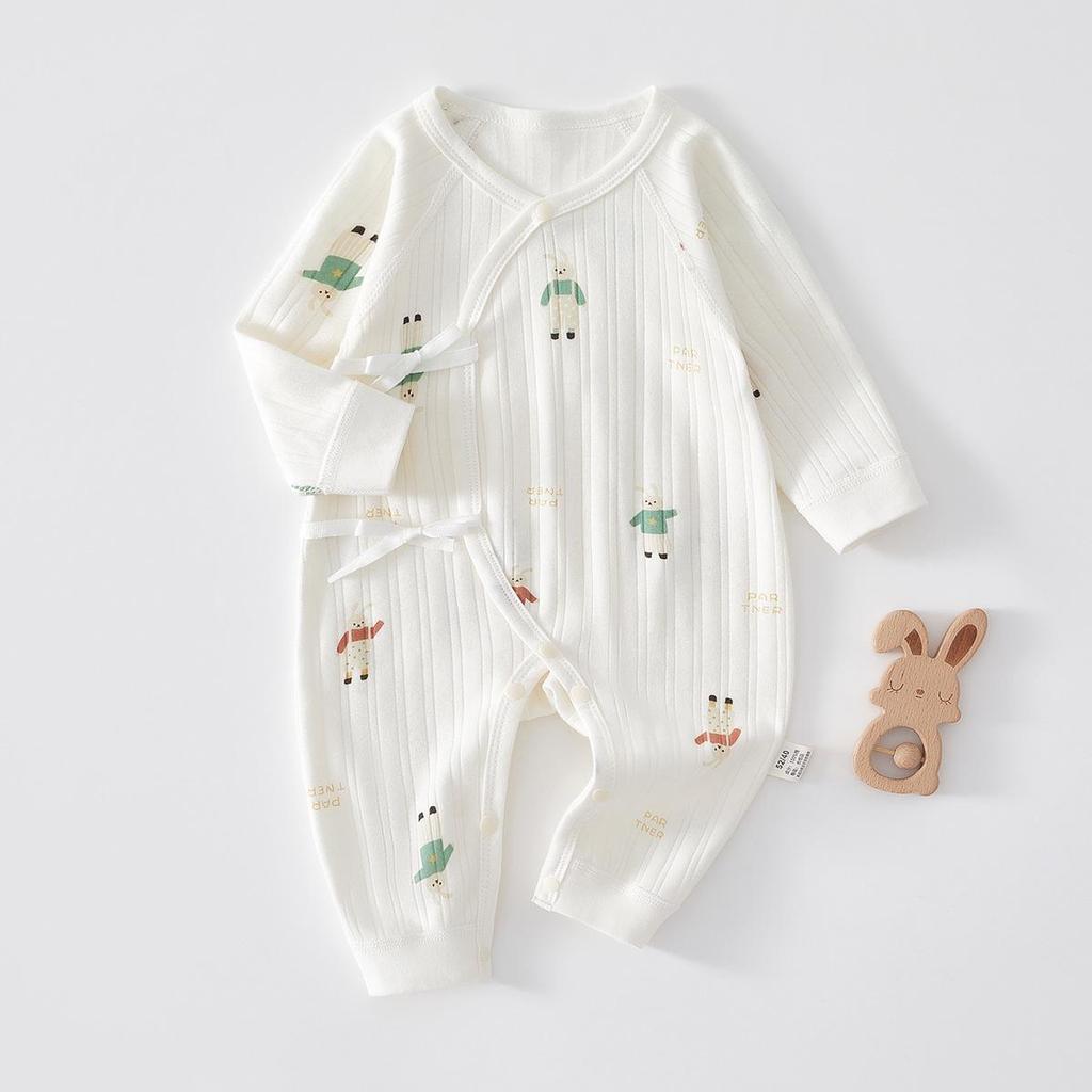 Salopetă cu mânecă lungă din bumbac pur pentru nou-născuți: Salopetă fără mâneci pentru băieți și fete, potrivită pentru tot anul