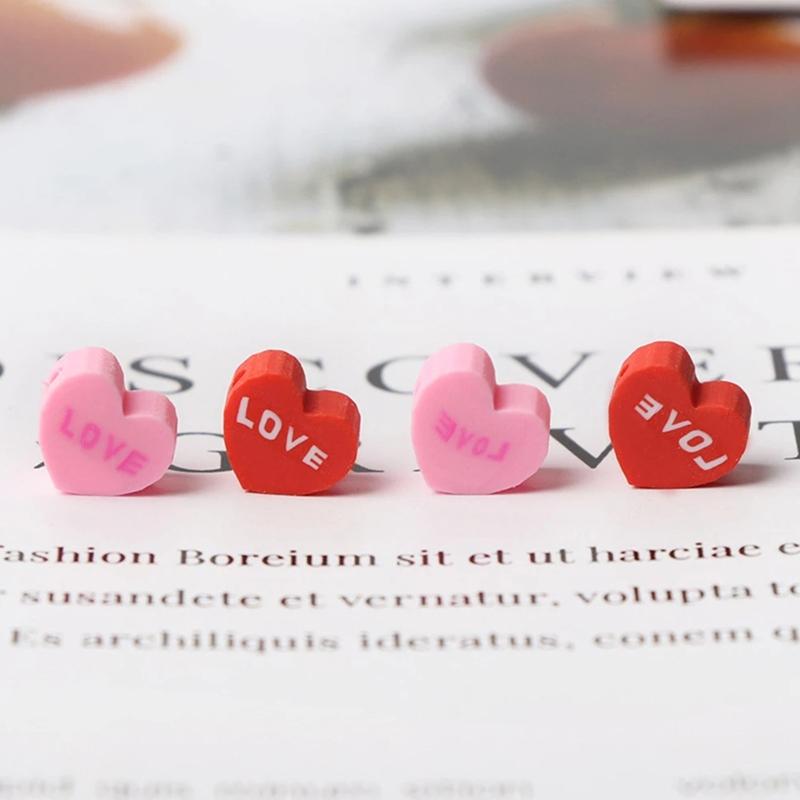 50/100x Beads Love Heart Shape  Spacer Beads for Bracelet Necklace Earring Making DIY Jewelry Crafts Tool