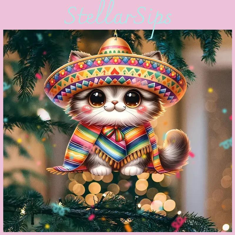 Cartoon Cat Car Hanging Decoration For Vehicles Christmas Tree Style