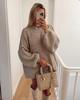 2024 Autumn/Winter Women's Stand-up Collar Knitted Sweater - American Blogger Style, Korean Version