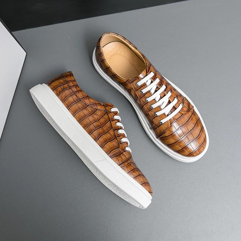 Fashion Leather Business Mens Casual Shoes New Designer Office Shoes High Quality Walking Sport Shoes for Men Tennis Sneakers