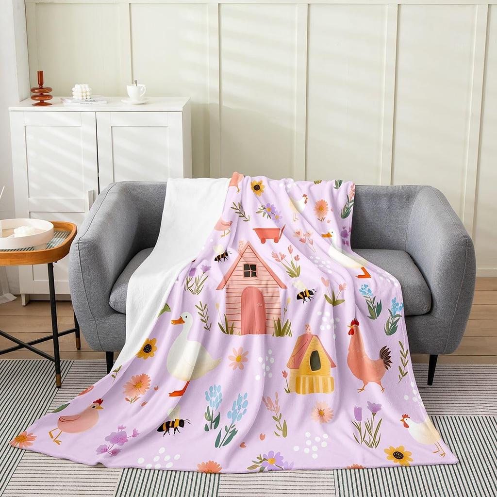 Colorful Cat Pattern Throw Blanket Cute Cartoon Design for Living Room Sofa Decor KidsRoomStyle Gift for Her 150x100