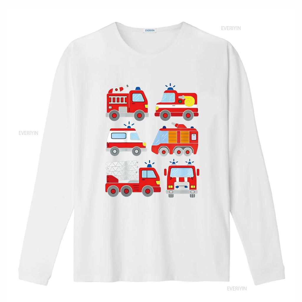 Fire Truck T Shirt Boys Toddlers Emergency Vehicle Vintage Washed Top For Everyday Wear Graphic Fashion Streetwear Soft