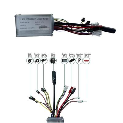 JN Ebike 36V 48V 15A 250W Controller With Double Light Wire SM Plug 6 Mosfet for Electric Bicycle 250W Motor