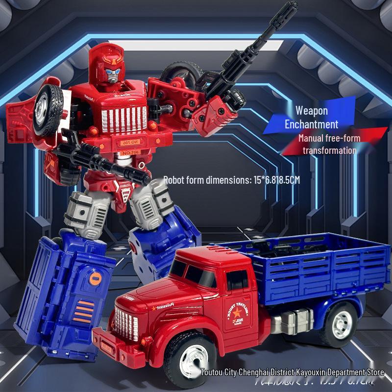 Transforming Robot Truck Toy: Inertial Transporter for Kids