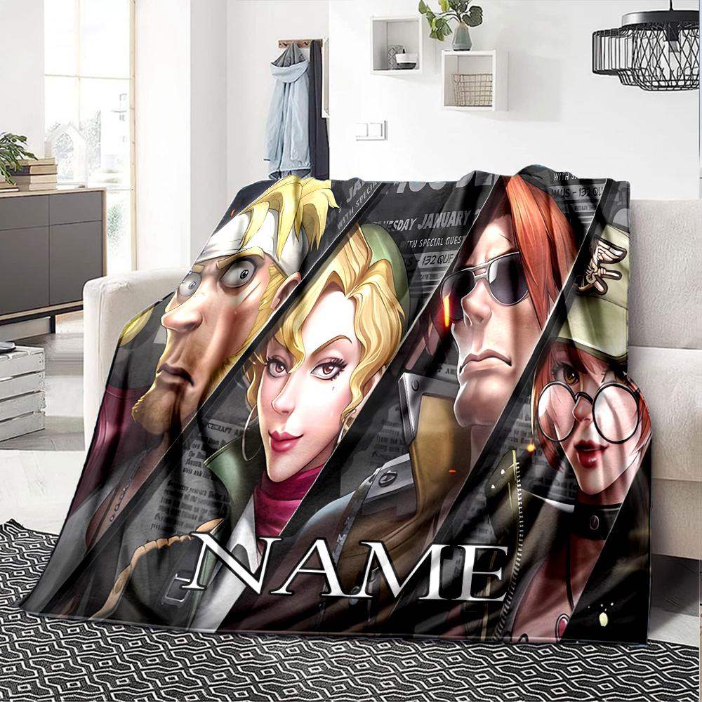 Customiz Name Personality Metal Slug  Blanket Soft &Warm Sofa Office Bed Travel Lunch Break Blanket, Gift Suitable All Seasons