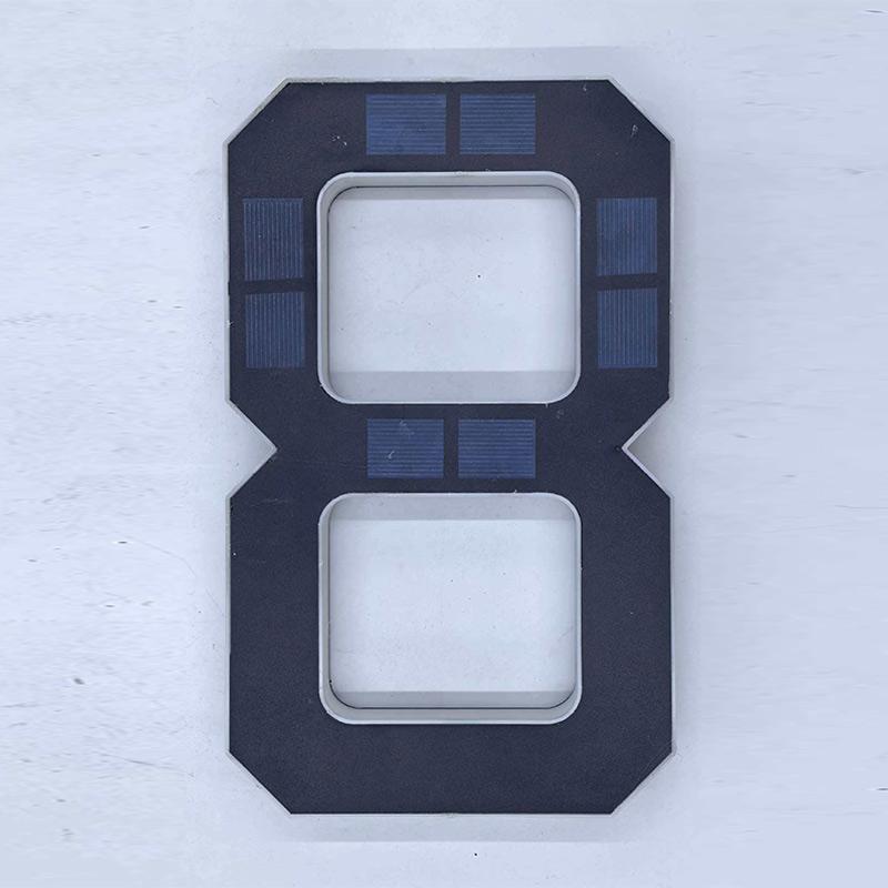 Waterproof Solar House Number Light Modern LED Address Sign with Light Sensor for Outdoor Home Door Yard Wall Decoration Use Set