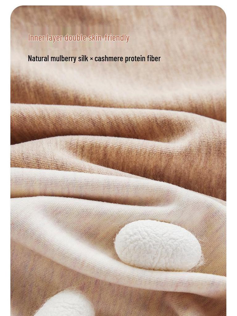 Herren Antibakterielles Semi-Hochhals Fleece Thermounterwäsche Set für Herbst/Winter