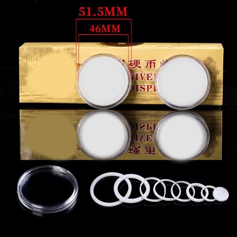 Clear Round Plastic Coin Holder For Easy Viewing And Display Of Collectible Items With Protective Cover