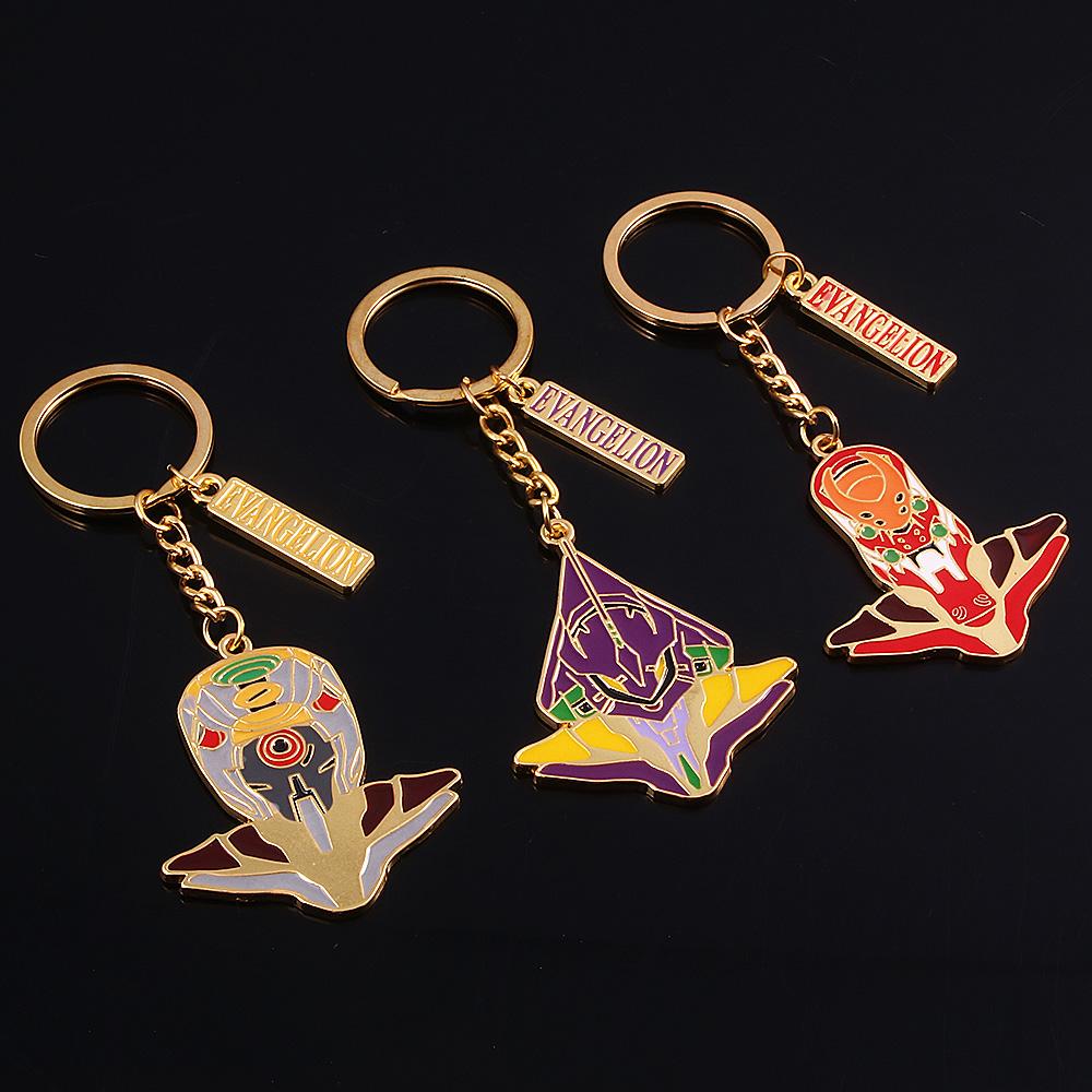 Anime EVA Keychain Spear of Metal Pendant Ayanami Rei Ikari Shinji Asuka Langley Soryu Cosplay Key Chain for Women Men Jewelry