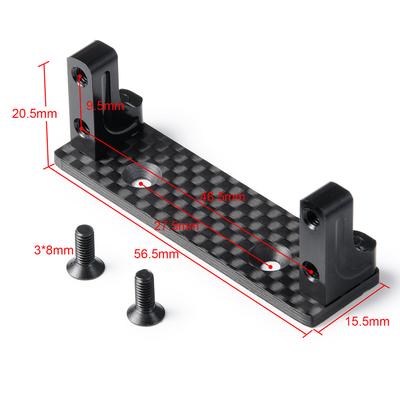 AXSPEED Aluminum Alloy Servo Mount and Carbon Fiber Skid Plate Fixed Bracket Set for 1/10 Axial SCX10 Capra Wraith 90048 Parts