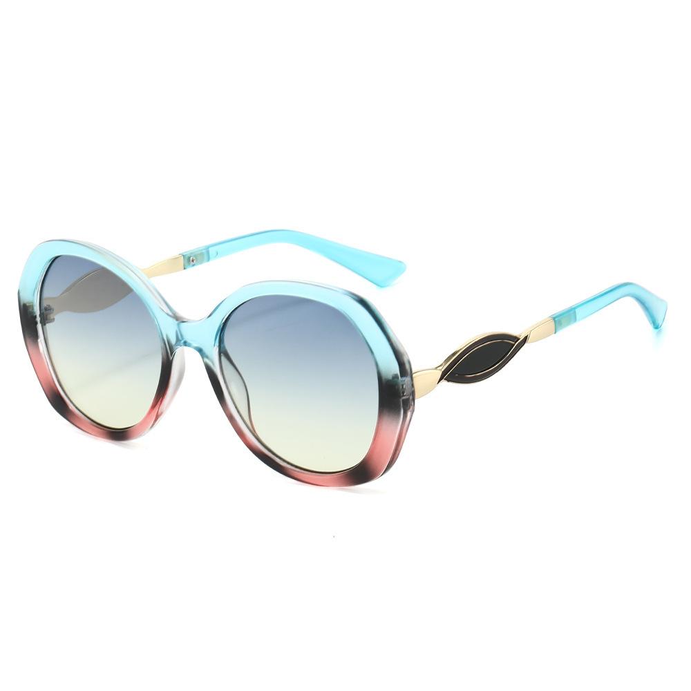 Large Round Frame Sunglasses For Women, Trendy Ins Rainbow Sunglasses, Fashionable Personalized Sunscreen Sunglasses