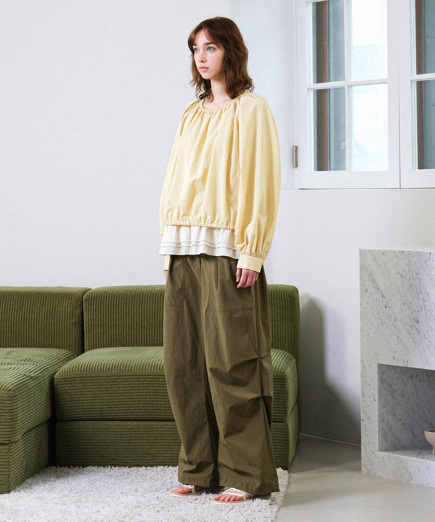HELEMENT Women'S Breeze Shirring Pants (Khaki)