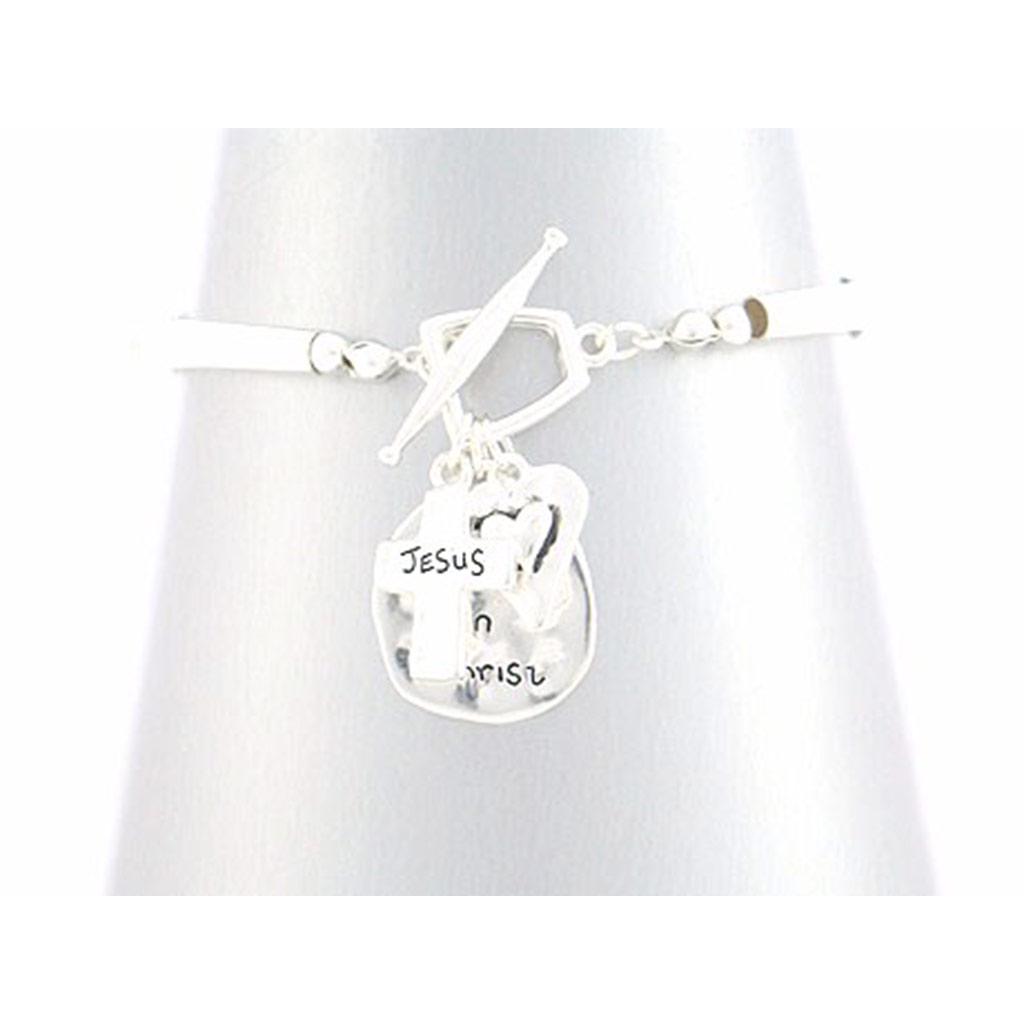 

Les Trésors De Lily [F8878] - Серебряный дизайнерский браслет Cunegonde - 2 см (Иисус - друзья во Христе)