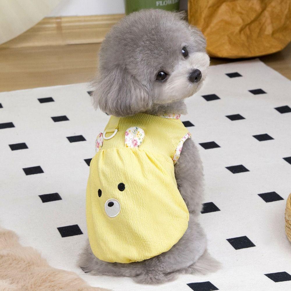 Cute Pet Camisole Skirt Cotton Dog Clothes Pet Supplies Dog Traction T-shirt  Summer
