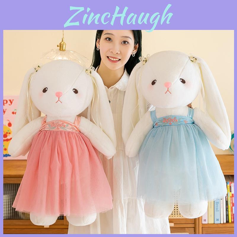 Chinese Style Bunny Plush Toy With Soft Short Pile Fabric For Children And Collectors