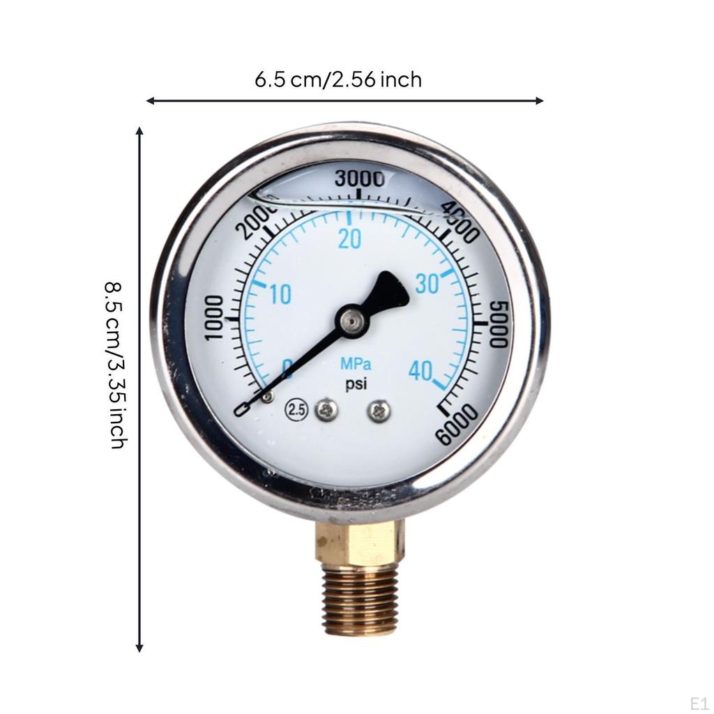 Spray Machine Pressure Gauge Double Scale ShockResistant Brass Threaded Connection Shockproof