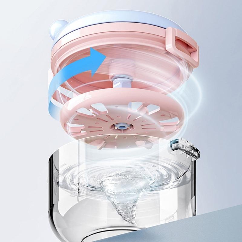 Portable Denture Cleaning Box Featuring Mirror Compartment Hand Cranked Retainer Organizers
