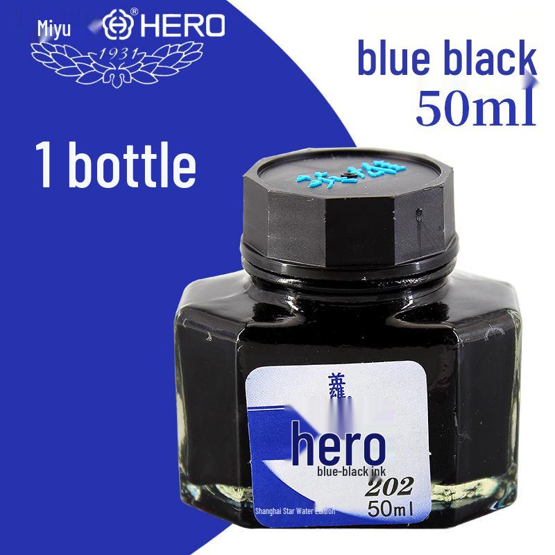 

Hero Non-Carbon Blocking-Free Large Capacity Red, Pure Blue & Black 204 Fountain Pen Ink.