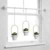1 Set Hanging Plant Pot Wall Plant Hanger Includes Adjustable Metal Rod 3 Planters And Nylon Ropes Flower Pot Hanger