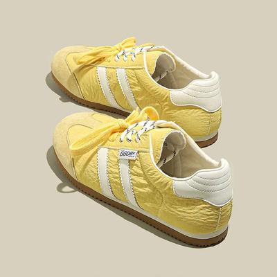 Leather Retro German Training Shoes Women's Shoes 2025 Spring and Summer New Flat White Shoes Casual Sports Versatile Forrest Gump Shoes