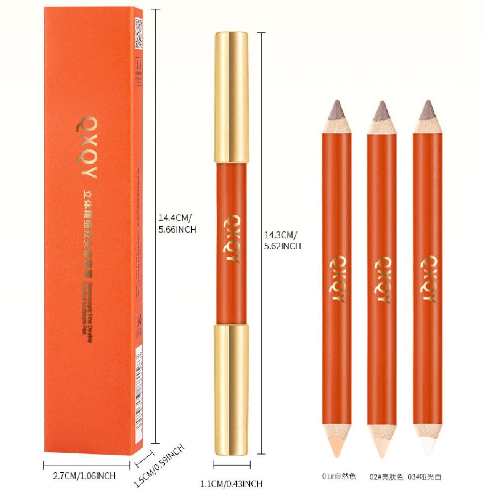 QXQY Creion Contur Stereoscopic cu Două Capete Stick Natural pentru Conturarea Nasului Shado de Iluminare Y7C1