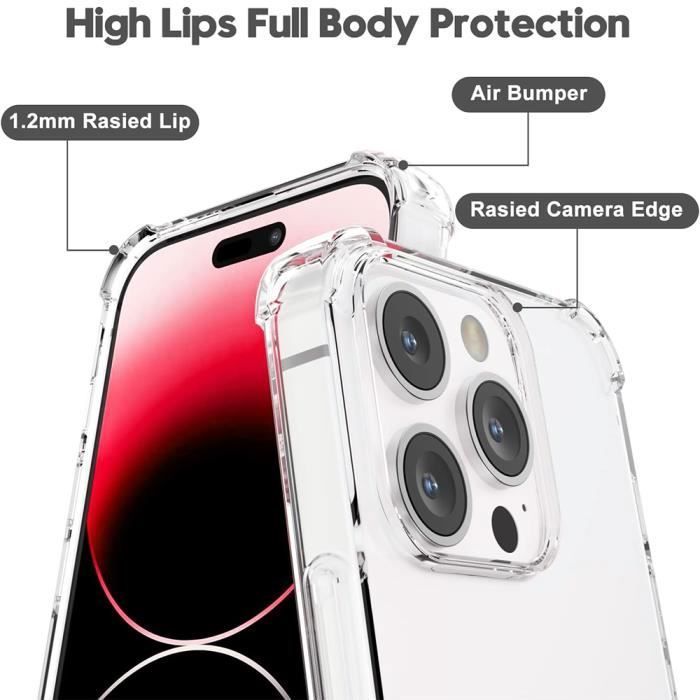 Coque de Téléphone - BOOLING - pour iPhone 15 Pro - Silicone TPU - Protection renforcée - Transparent