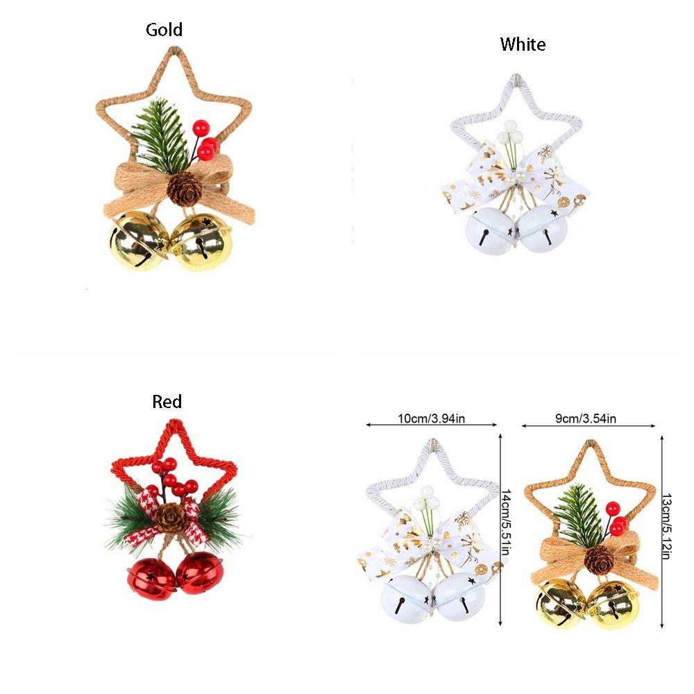 Plastic Xmas Pentagram Hanging Pendant Christmas Bell Christmas Door Bell Festive
