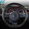 for Suzuki Swift 2017 2018    DERMAY Car Steering Wheel Cover Microfiber Leather + Carbon Fiber Auto