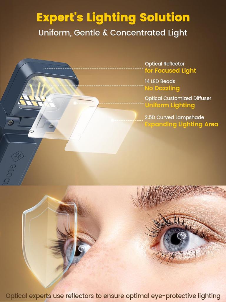 Glocusent Reading Reading Light with Sleep Aid Timer 3 Color Temperatures 5 Brightness USB Lightweight Bedside Reading Perfect Gift for Book Day Gift