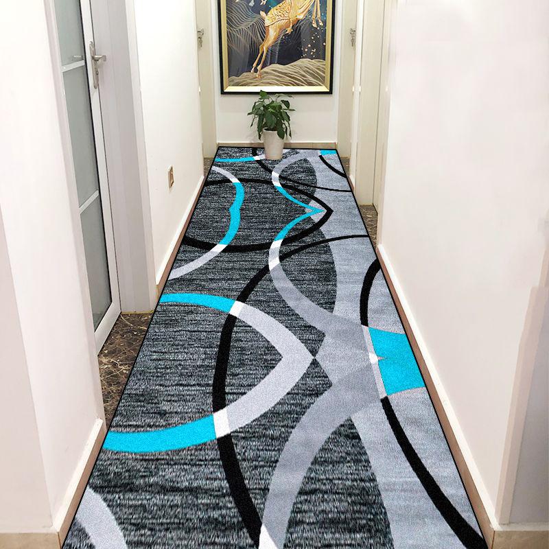 Nordischer Leichter Luxus Langer Flur Teppich Geometrie Dekor Hallenläufer Fußmatten Flurteppiche Rutschfest Zimmer Bettseite Bereichsteppiche