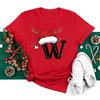 New 26 AZ Christmas Alphabet T Shirt Women Casual Fashion Tshirt Short Sleeve Christmas Party Aesthetics fashion Clothing