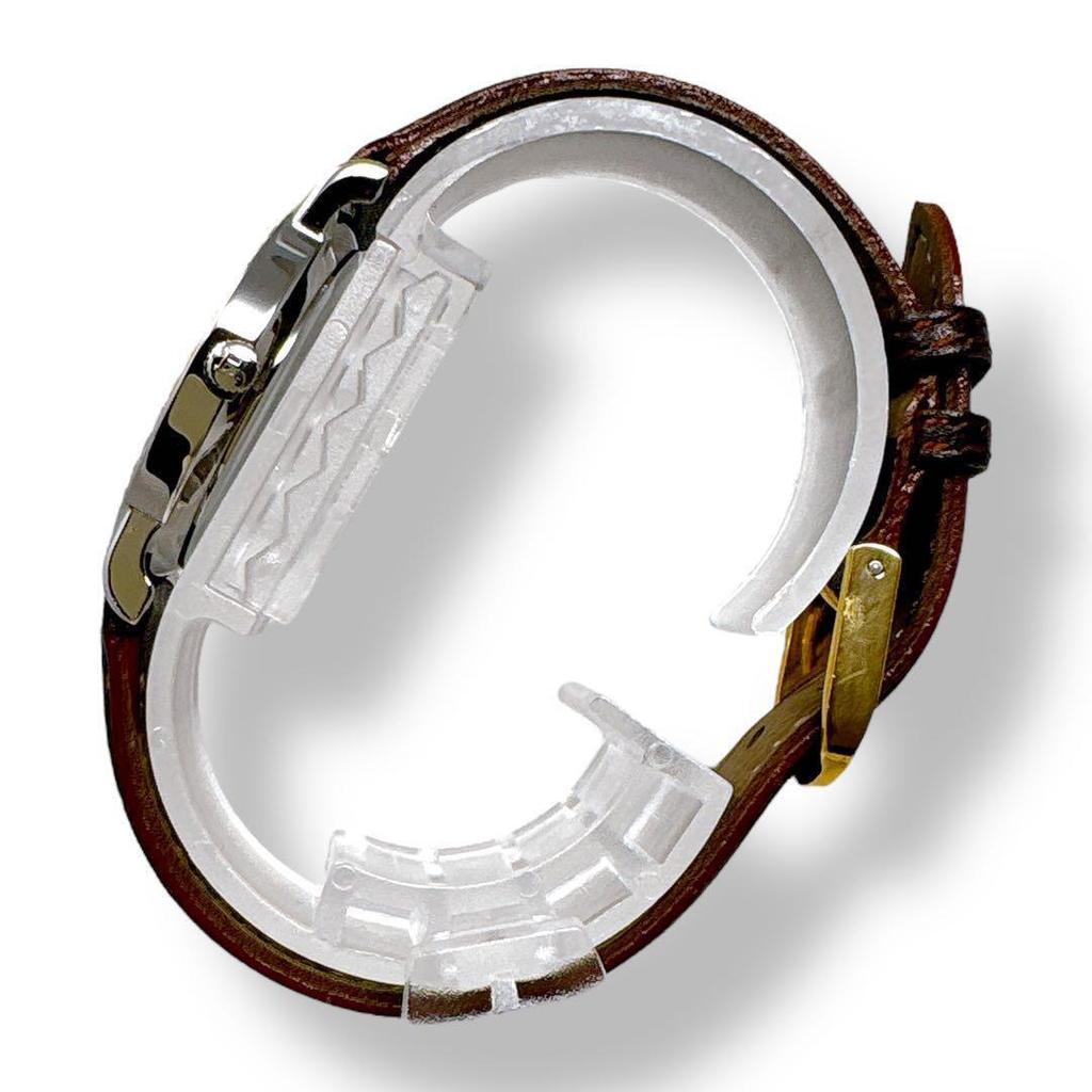 Used HERMES Serie Combi Gold Dial Leather Belt Leather Ladies Quartz QZ Watch Brand Good Condition Working