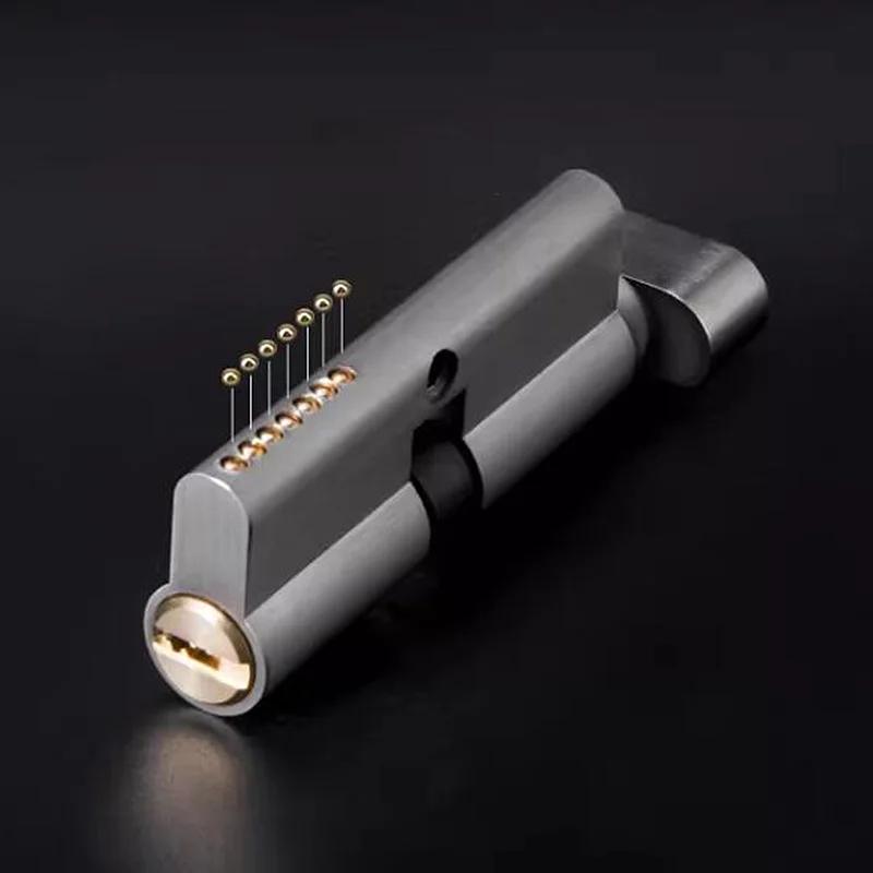 Door Lock Cylinder 70Mm/80Mm/90Mm Security Copper Lock Cylinder Interior Bedroom Living Handle Brass Key Locking 3/4/5 Keys New