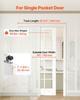 Sliding Pocket Door Hardware Track Kit, 1441 mm Pocket Door Track Kit with Soft Close Mechanism for Smooth and Quiet Sliding, Easy to Install, for 25