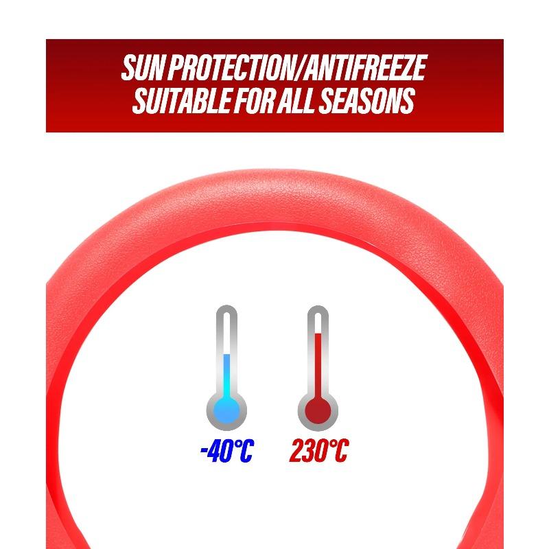 Universal Anti-Slip Silicone Steering Wheel Cover - Comfort Grip for 14-16 Inch Wheels, All-Weather Use & Easy Installation