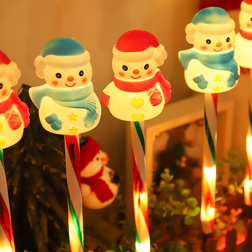 4PCS Christmas Solar Santa Claus Lights Snowman Pathway Lights Suitable For Yard Driveway Lawn Garden Xmas Tree Decoration